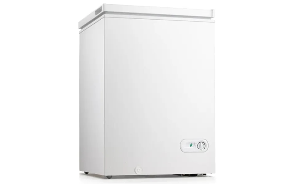 Moifoi 3.5 Cu.ft Chest Freezer W Removable Storage Basket & Top Open Door Energy Saving White