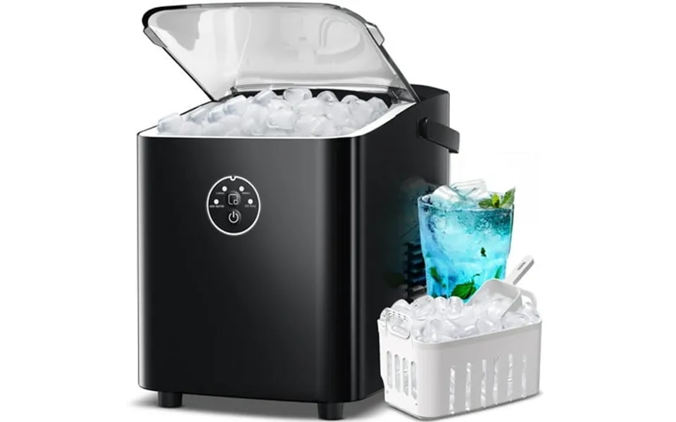 Moifoi Countertop Ice Maker Portable Ice Make Machine With Handle 26lbs 24h 8 Bullet Ice Cubes 9 Mins S L 2 Size Ice Cub