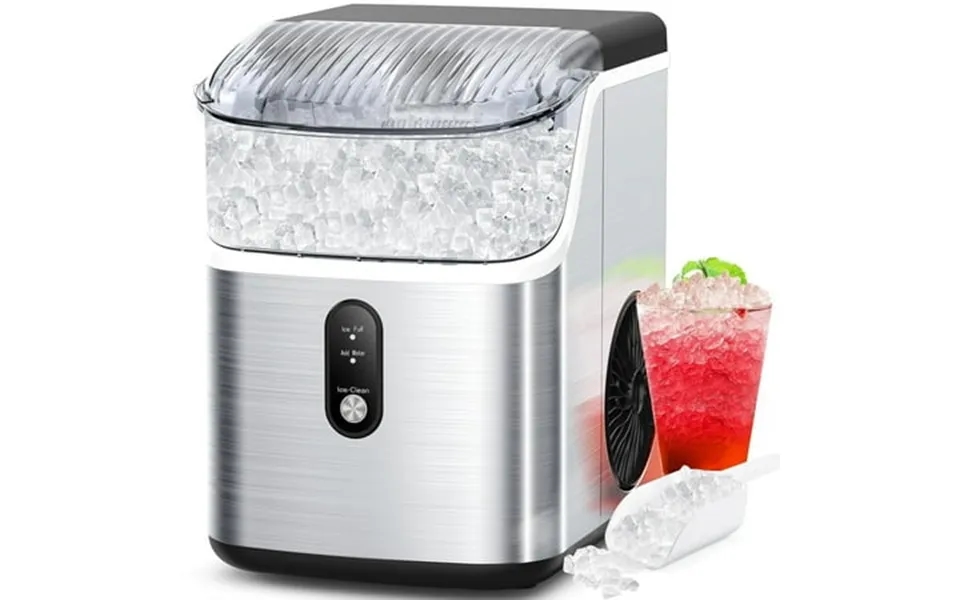 Moifoi Nugget Ice Maker Countertop Portable Ice Machine With Self-cleaning Function 35lbs 24h Easy Operation Silver