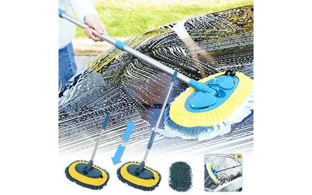 Momihoom Car Wash Mop Soft Bristle Brush Chenille Telescopic Long Pole Soft Does Not Hurt The Paint Car Wash Tools Car W product image
