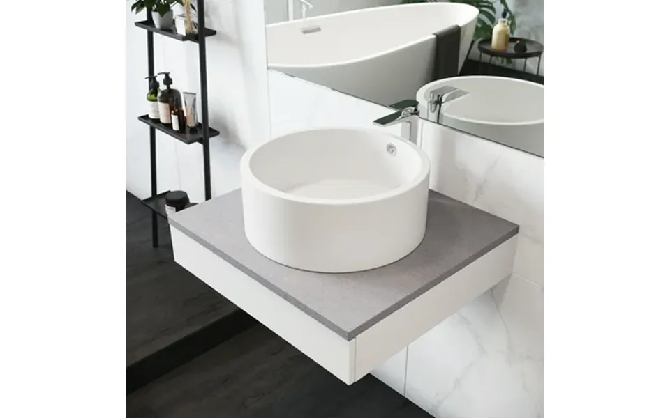 Monaco Round Ceramic Bathroom Vessel Sink In White
