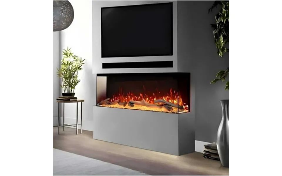 Mondawe 100 Recessed Or Wall Mounted 3-sided Electric Fireplace With App And Wifi Smart Control Panoramic Rgb Dimming Le