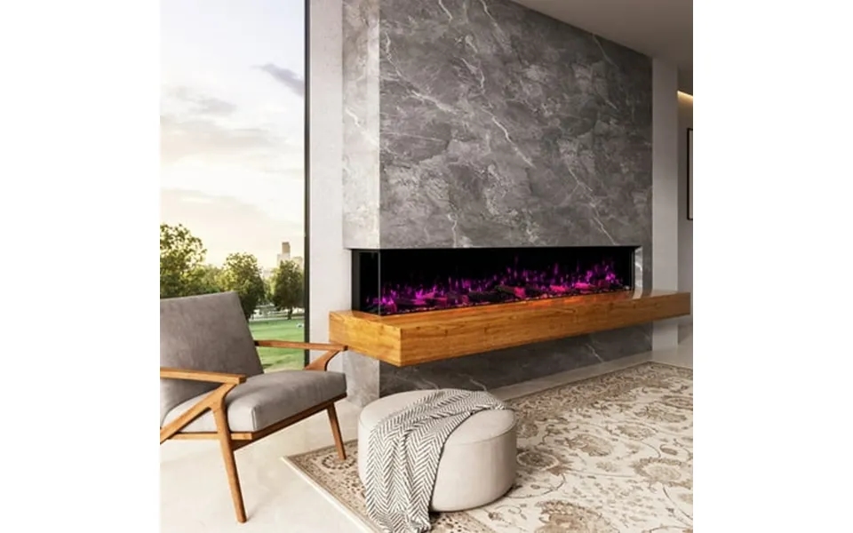 Mondawe 88 Recessed Or Wall Mounted 3-sided Electric Fireplace With App And Wifi Smart Control Panoramic Rgb Dimming Led