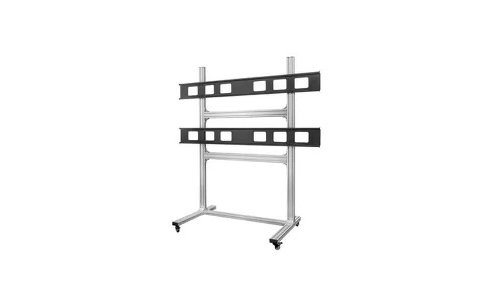 Monoprice Commercial Series 2x2 Video Wall Mount Bracket System Rolling Display Cart With Micro Adjustment Arms For Led
