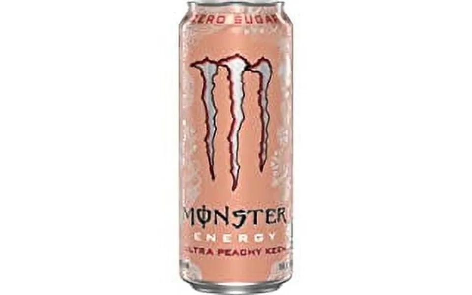 Monster Energy Ultra Peachy Keen Sugar Free Energy Drink 16oz Pack Of 4