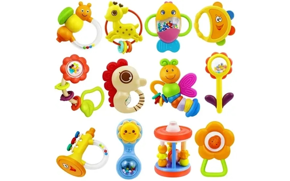 Moontoy 12pcs Baby Rattles For Babies 0-6 Months Teething Toys 3-6 Months Newborn Infant Teethers Baby Toys 6-12 Months