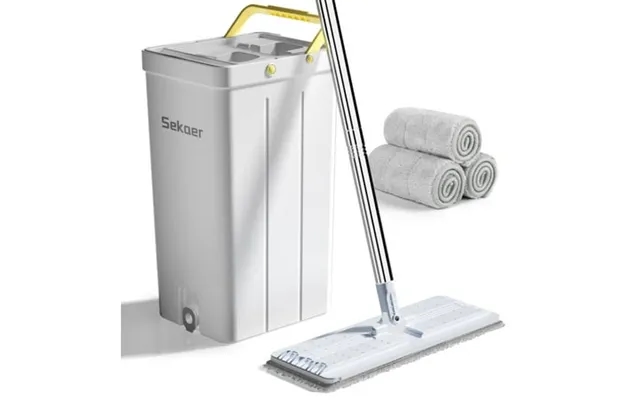 Mop And Bucket With Wringer Set - 360 Swivel Microfiber Mop 4 Mop Pads Stainless Steel Handle 7 product image