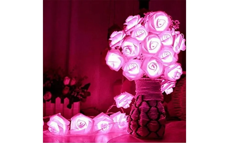 Morttic 20 Led Battery Operated String Romantic Flowers Rose Fairy Light Lamp Outdoor For Valentine S Day Wedding Room G