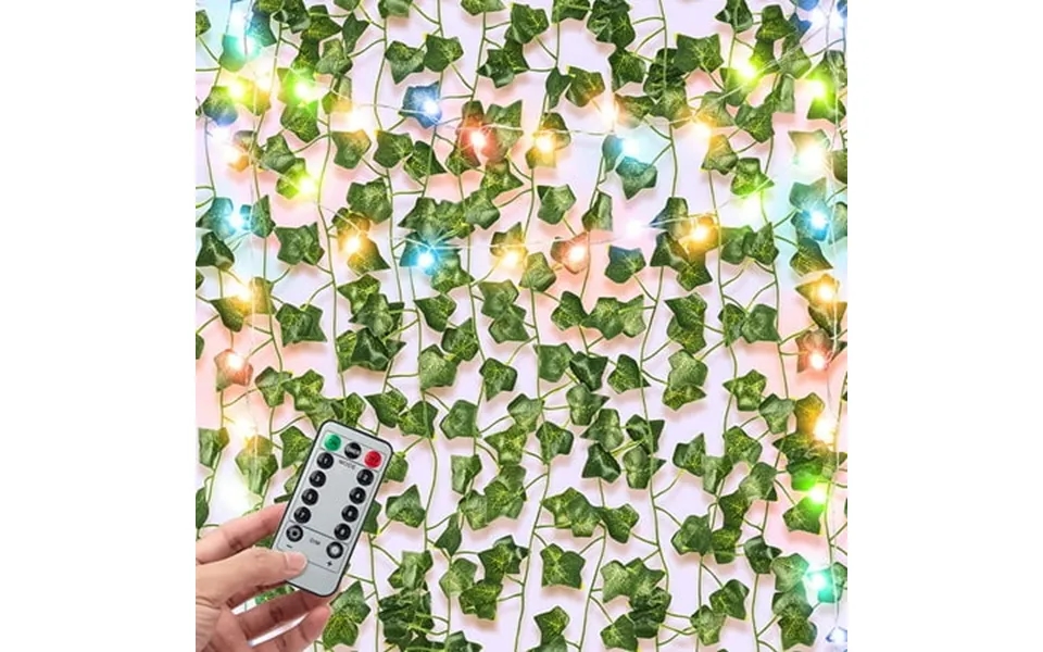 Morttic 84ft 12 Pack Artificial Ivy Garland Fake Vines With Rgb String Lights And Remote Control Hanging Garland For Win