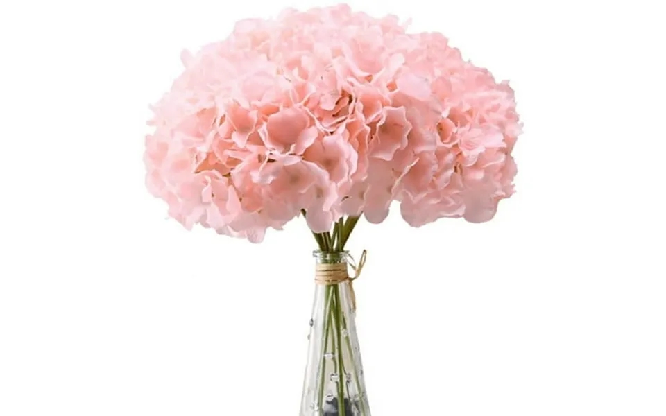 Morttic Blush Hydrangea Silk Flowers Heads 10 Pcs Full Hydrangea Flowers Artificial With Stems For Wedding Home Party Sh