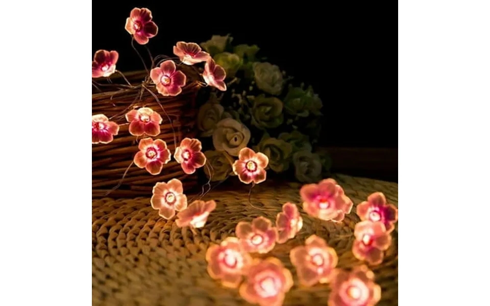 Morttic Flower String Lights Cherry Blossom Lights 6.5ft 10ft 20 30 Leds Fairy Lights Battery Operated Led Lights For Ho