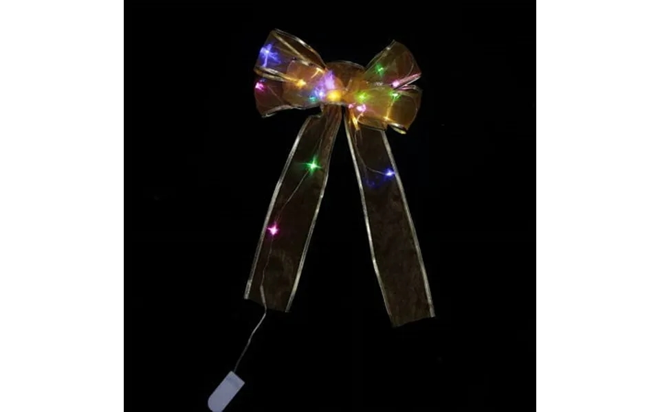 Morttic Led Glitter Bow Christmas Tree Topper Warm Light 35x23cm