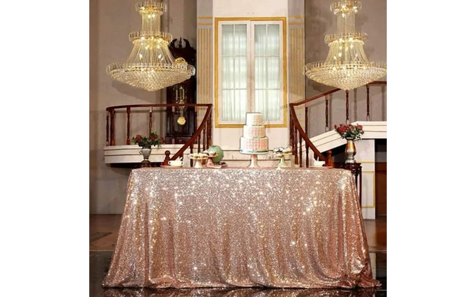 Morttic Rose Gold 47.25 Sequin Tablecloth Runners Glitter Wedding Party Round Table Cloth Table Linens Christmas Birthda