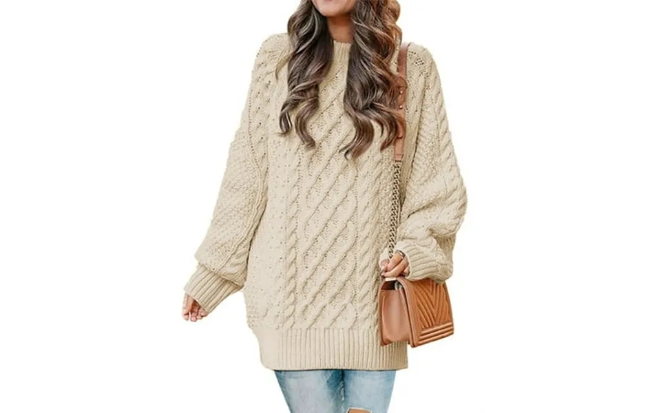 Moshu Oversized Sweaters For Women Cable Knit Chunky Pullover Sweater
