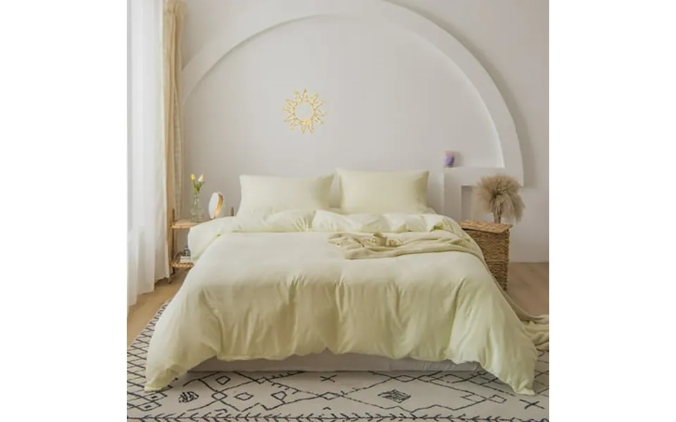 Move Over Beige Bedding Sets Queen Solid Color Duvet Cover Set Solid Pattern Washed Microfiber No Filling