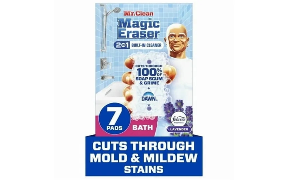 Mr. Clean Magic Eraser Sponge Bathroom Cleaner Soap Scum Shower & Tub Cleaner 2 In 1 Bath 7 Count - 2 Pack