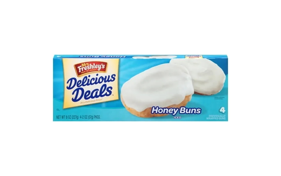 Mrs. Freshley S Delicious Deals Iced Honey Buns 4-2 Oz. Wrappers