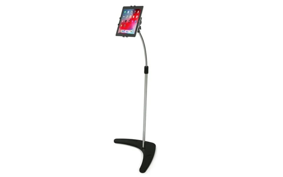M&t Displays Floor Standing Silver Tablet E-reader Drawing Pad Stand Flexible Head Adjustable Height Mobile Device Holde