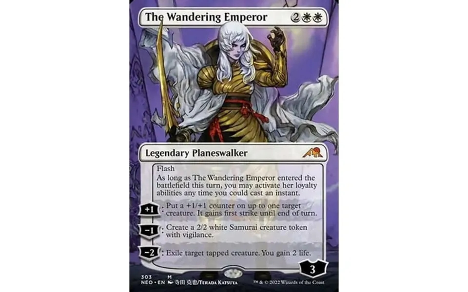 Mtg Kamigawa Neon Dynasty Mythic Rare The Wandering Emperor Borderless Planeswalker 303