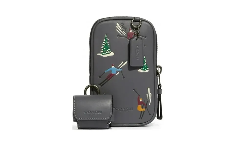 Multifunction Phone Pack With Ski Slopes Print Industrial Grey