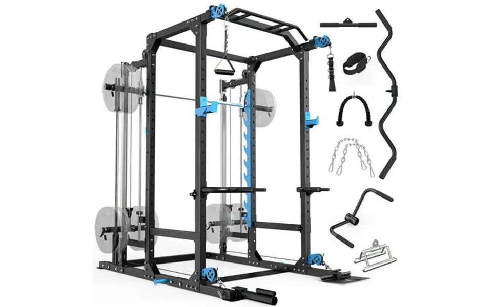 Multifunctional Power Cage Rack With Cable Crossover Smith Machine System Lat-pull Down System Squat Rack And More Train