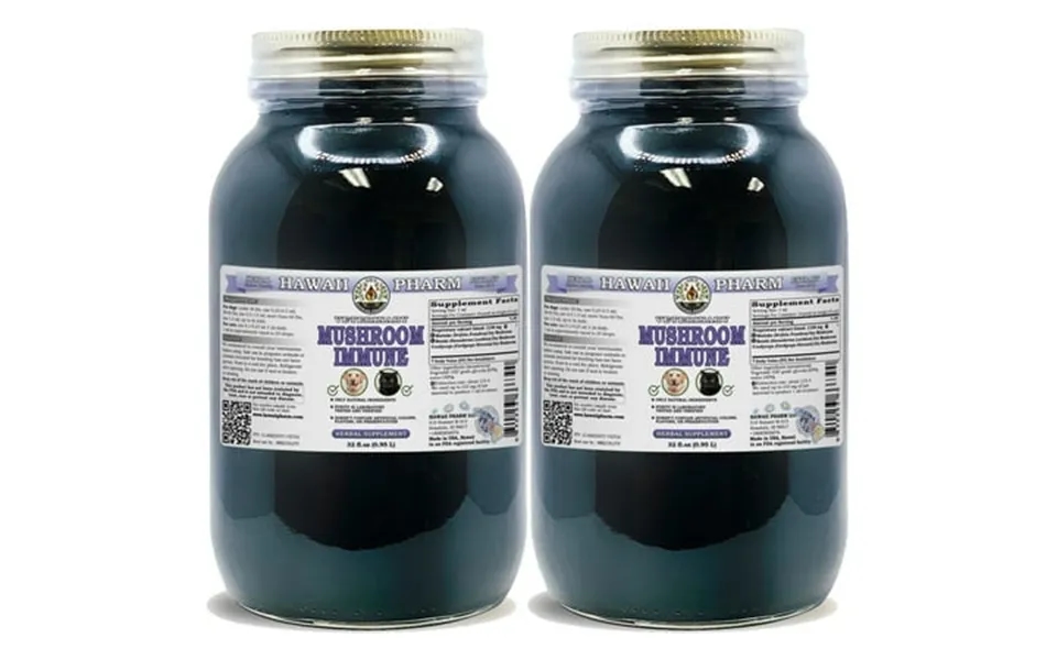 Mushroom Immune Veterinary Natural Alcohol-free Liquid Extract Pet Herbal Supplement 2x32 Oz