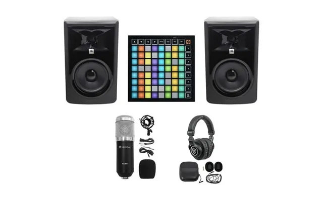 Music Production Kit 2 Jbl 306p 6 Studio Monitors Pad Controller Headphones Mic product image