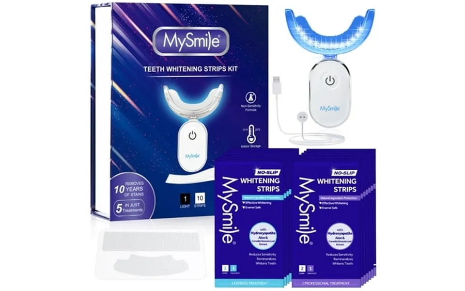 Mysmile Hydroxyapatite Anti-sensitivity Teeth Whitening Strips With 28-led Blue Light Enamel-safe Teeth Whitening Kit To