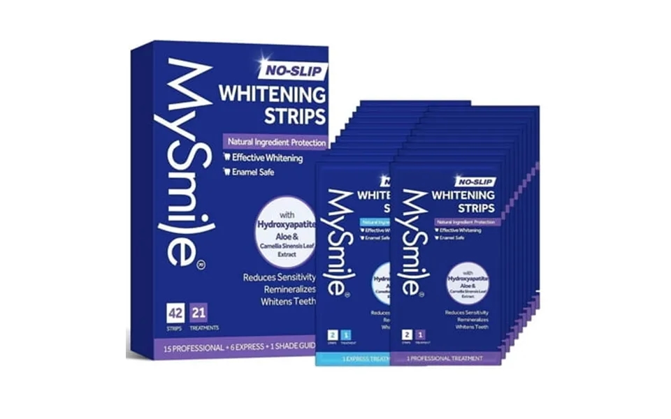 Mysmile Hydroxyapatite Teeth Whitening Strips Enamel-safe 42pcs Non-sensitive White Strips Kit Teeth Whitener Residue-fr