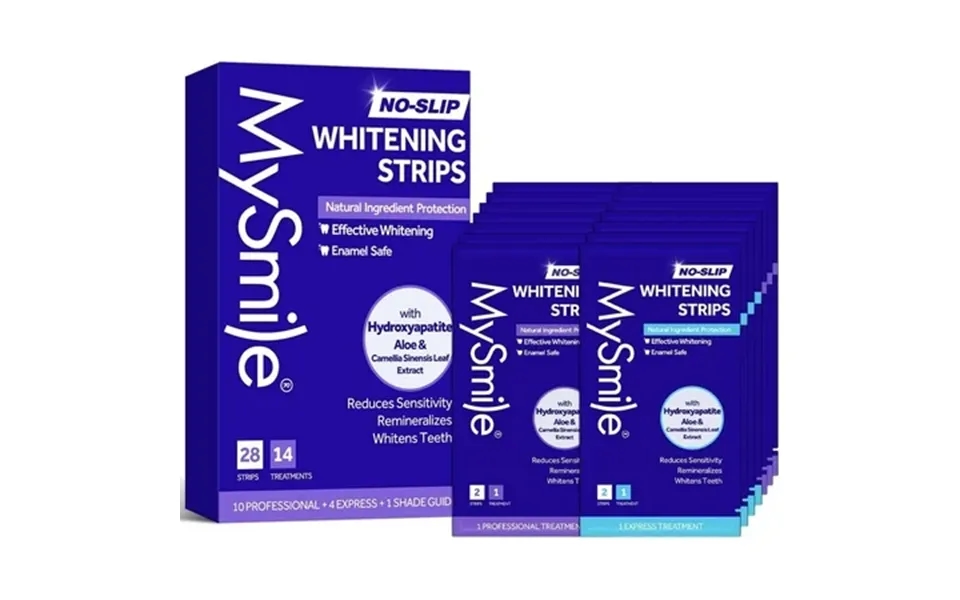 Mysmile Teeth Whitening Strips 14 Treatments Kit 28pcs Hydroxyapatite-infuse White Strips Non-sensitive Teeth Whitening
