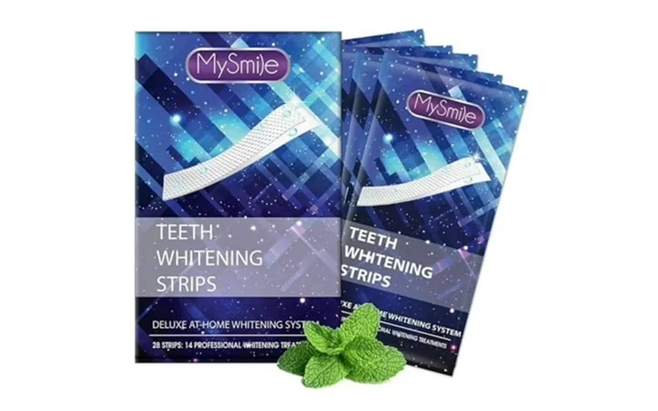 Mysmile Teeth Whitening Strips 28pcs 14 Treatments 6%hp Teeth White Strips Mint Tooth Whitener Removes 10 Years Of Tooth