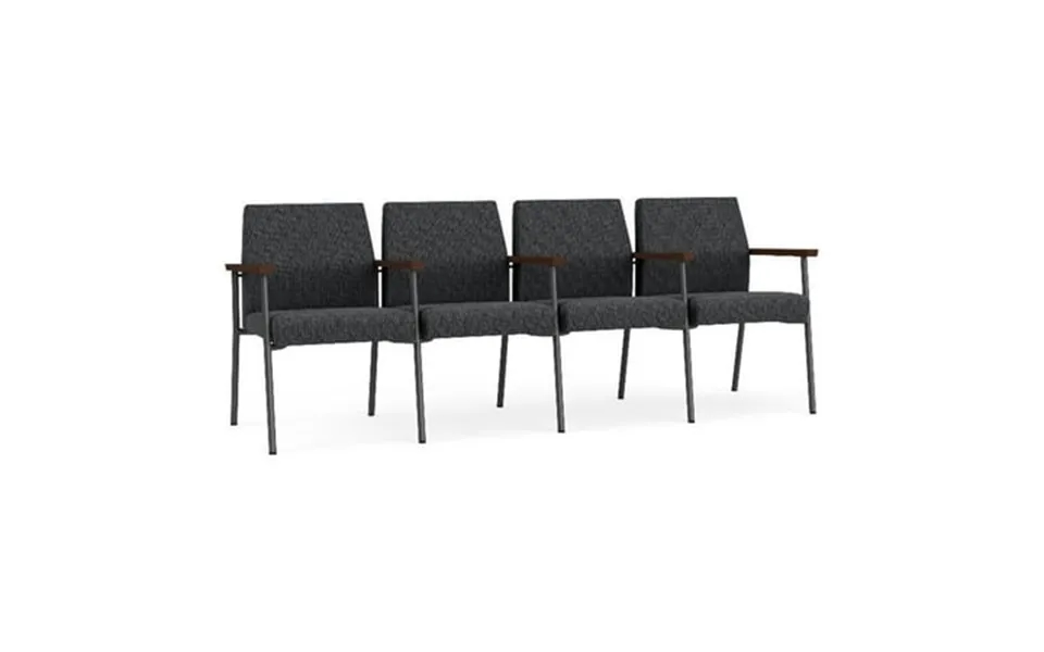 Mystic Reception Waiting 4-seat Tandem Seating Charcoal Steel Dark Gray