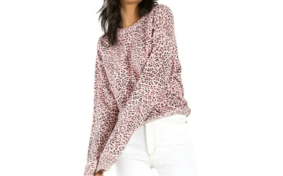 N Philanthropy Womens Lauren Leopard Sweatshirt Pink Small