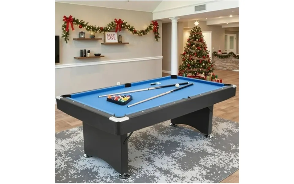 Naipo 7ft Pool Table Billiard Table With Cues Rack Triangle Ball Set Brush Chalk Cubes Complete Set Pool Table For Famil