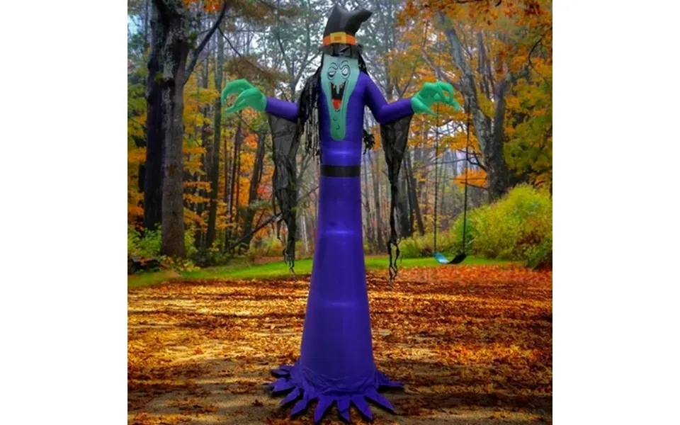 National Tree Company 12ft Inflatable Halloween Witch 4 White Led Lights- Ul