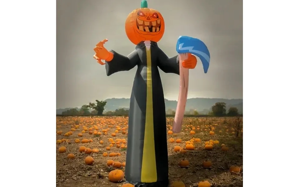 National Tree Company 20ft Inflatable Halloween Pumkin Reaper 6 White Led Lights- Ul
