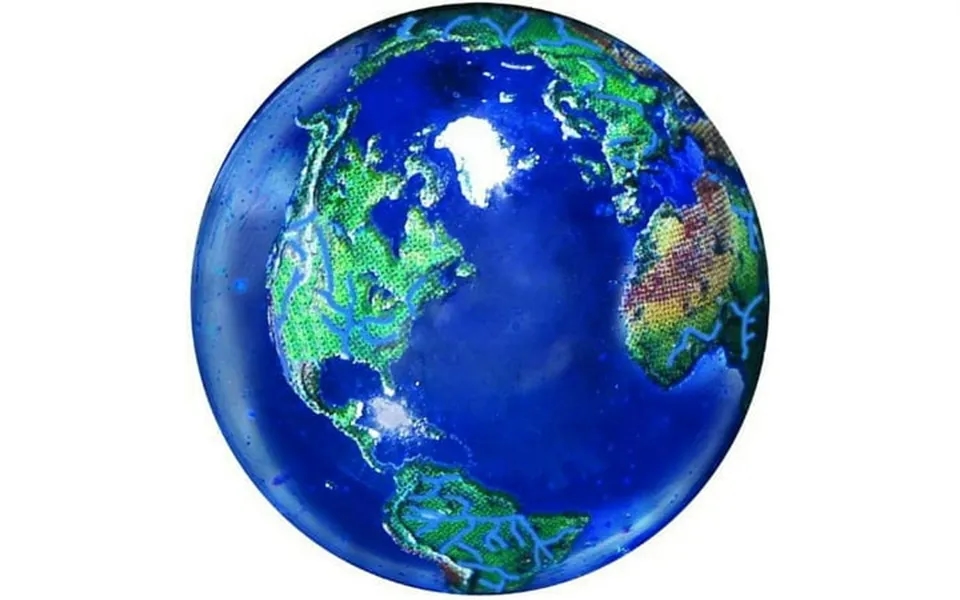 Natural Blue Earth Glass Marbles 22mm - Set Of 3 W Stands Set Of 3 Highly Detailed World Map Marbles By Shasta Visions