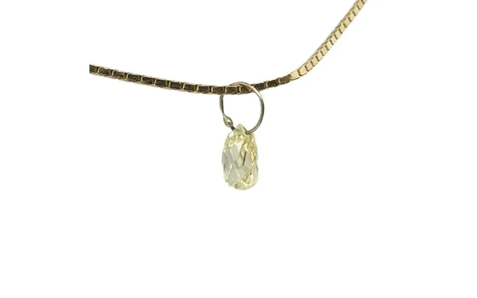 Natural Canary Diamond On 18k White Gold Loop 0.41cts 5x3x2.5mm