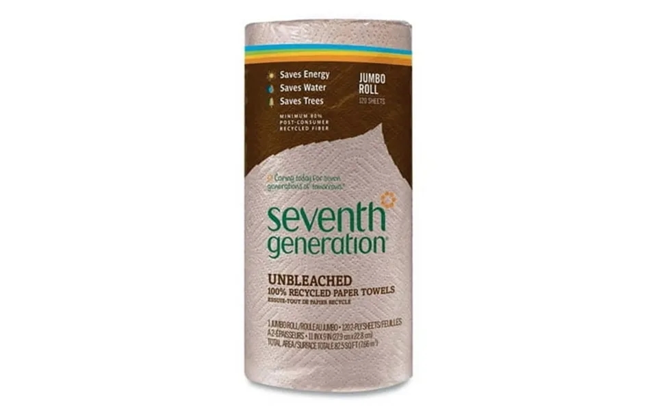 Natural Unbleached 100% Recycled Paper Kitchen Towel Rolls 2-ply Individually Wrapped 11 X 9 120 Roll 30 Rolls Carton Bu