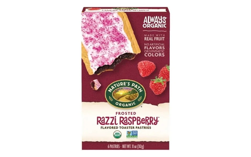 Nature S Path Organic Frosted Razzi Raspberry Toaster Pastries 11 Oz Pack Of 12 Non-gmo