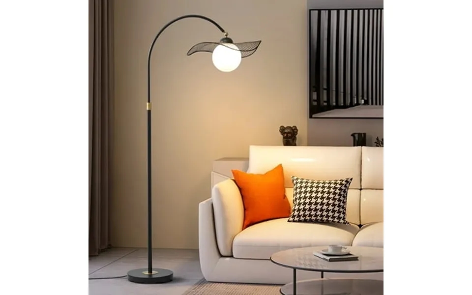 Natyswan Modern Arc Floor Lamp For Living Room 63.5in Metal Standing Lamp With Adjustable Black Lampshade Tall Pole Lamp
