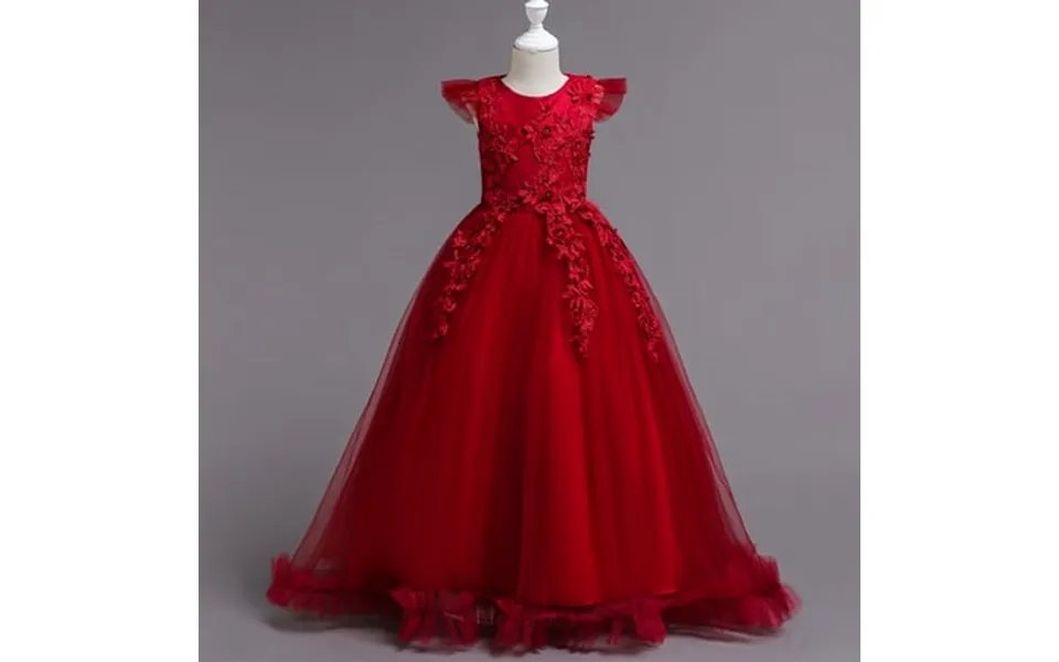 Nawent Up To 30% Off Girls Princess Dresses Fashion Summer Sleeveless Ruffled Lace Round-neck Embroidery Mesh Bow Birthd