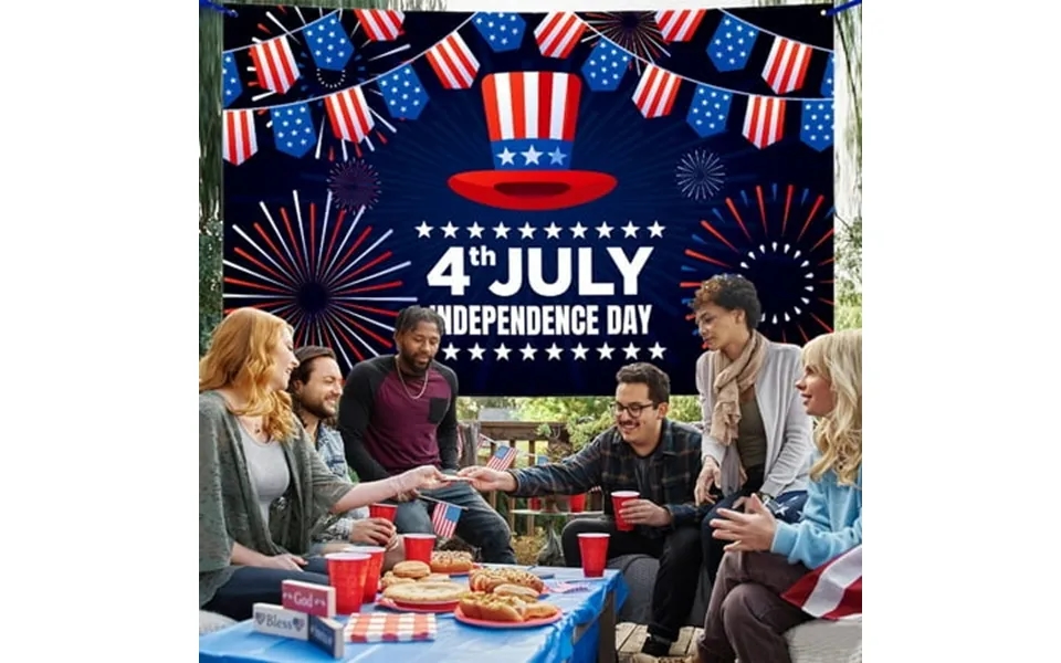 Naxoaeo Clearance Happy 4th Of July Backdrop Patriotic Photography Backdrop Decor Red White And Blue Independence Day Pa