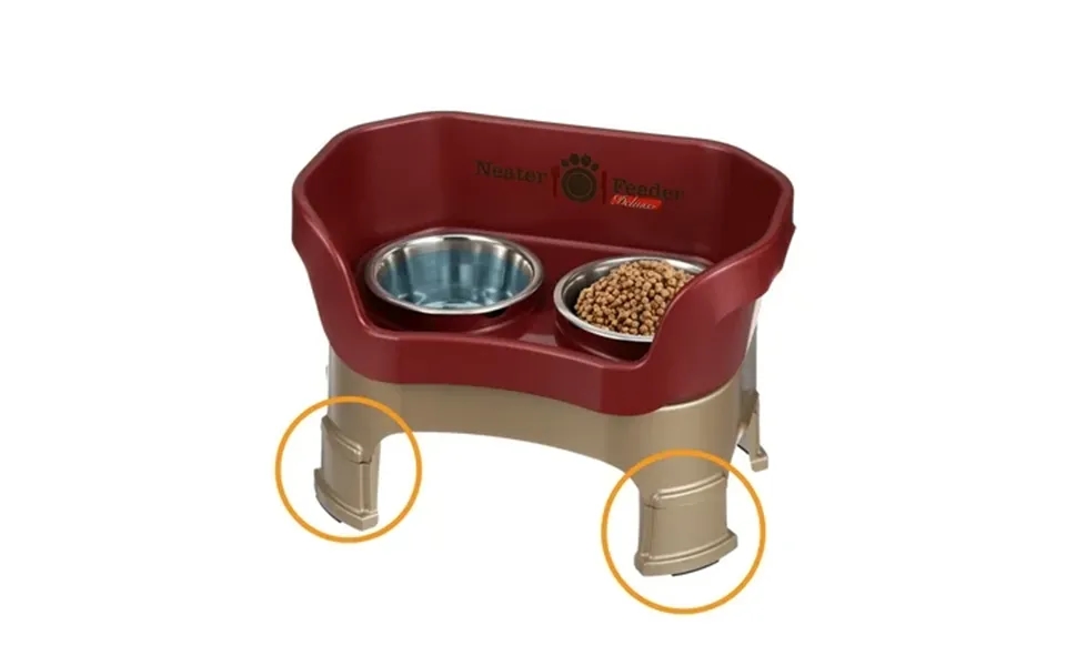 Neater Feeder Deluxe With Leg Extensions Mess-proof Food & Water Bowls For Medium Dogs Cranberry