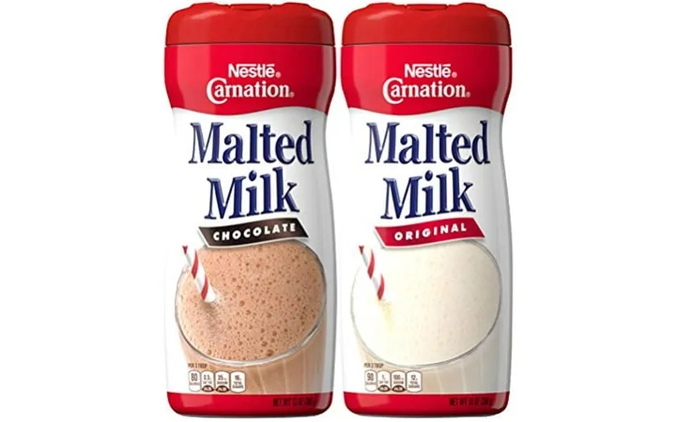 Nestle Carnation Malted Milk Powder Chocolate And Orginal Flavor Bundle 13 Oz Containers 2 Items