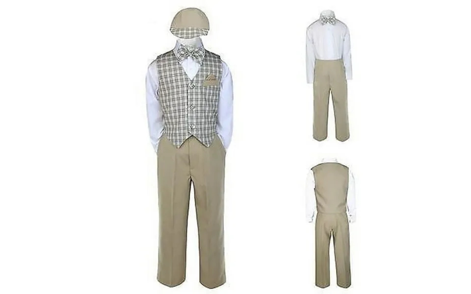 New Baby Boy & Toddler Easter Formal Party Vest Suit Khaki S M L Xl 2t 3t 4t