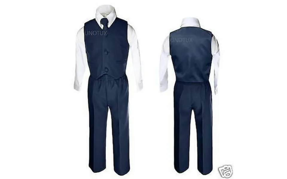 New Baby Boy & Toddler Wedding Easter Formal Party Vest Navy Suit S M L Xl 2t-14
