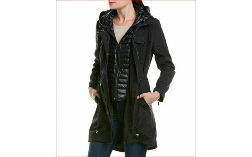 New Badgley Mischka Women Coat Jacket Hooded 66951 Black Sz Xs 189