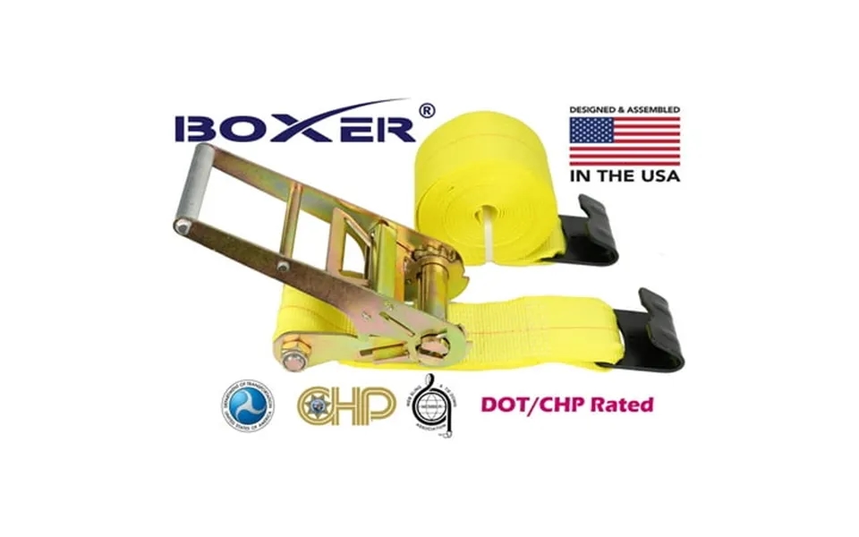 New Boxer Dot 4 X 30 Ratchet Strap W Flat Hooks Flatbed Truck Trailer Tie Down 5400 Lb Us Made