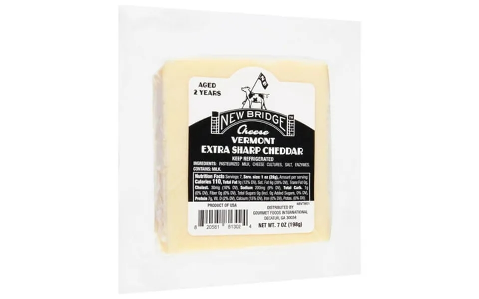 New Bridge Vermont Extra Sharp 2 Year Cheddar Cheese 7oz 12 Pack